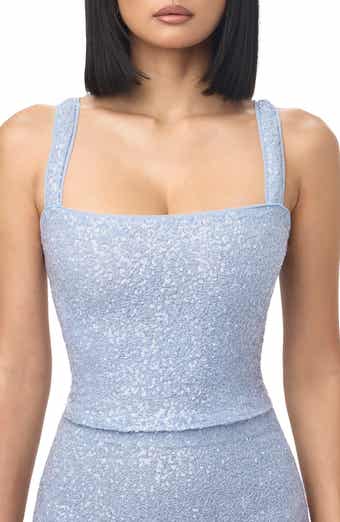 Naked Wardrobe Sequin Crop Tank