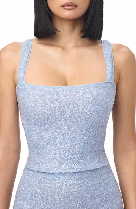 Naked Wardrobe Sequin Crop Tank