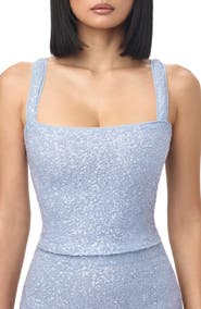 Naked Wardrobe Sequin Crop Tank