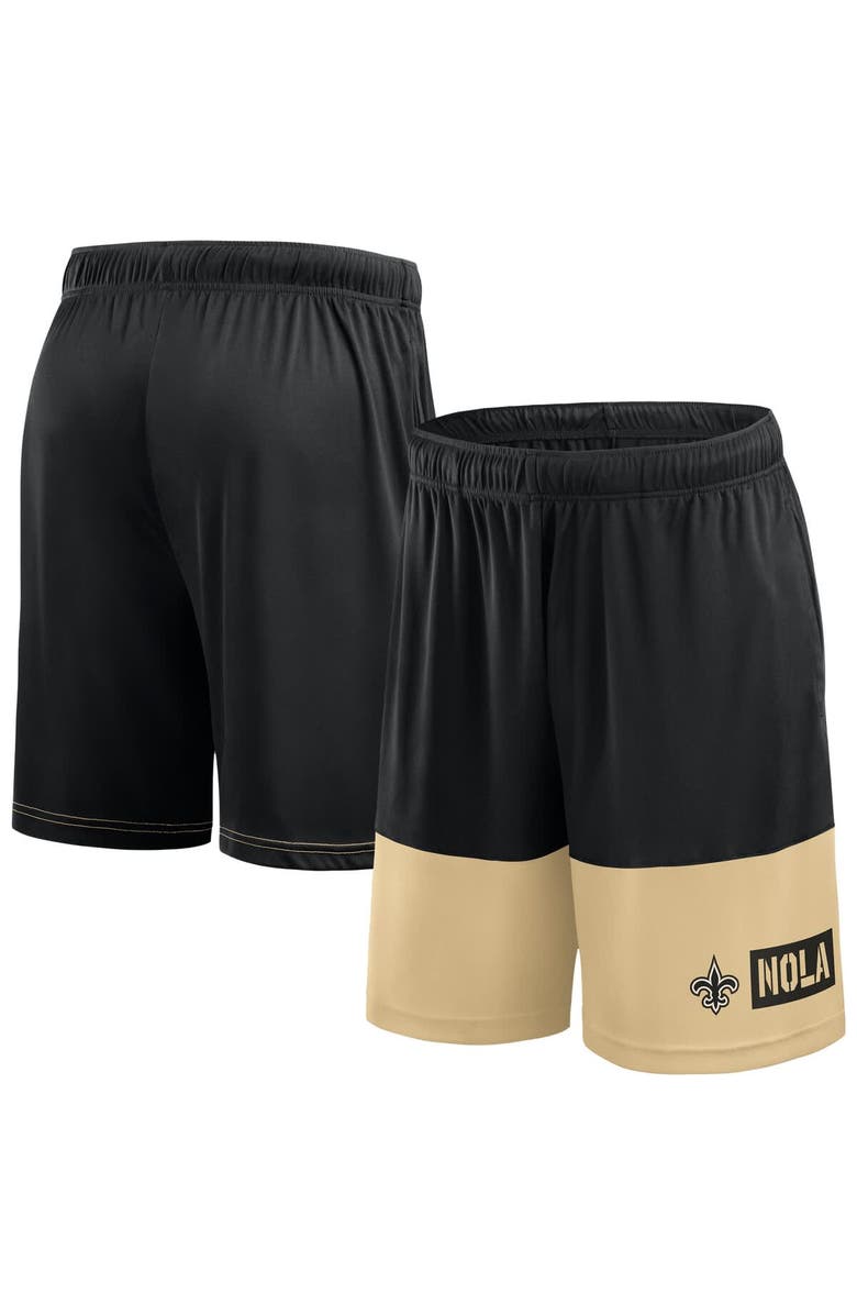 FANATICS Men's Fanatics Black/Gold New Orleans Saints Big & Tall Best of the Best Performance Shorts, Main, color, Black