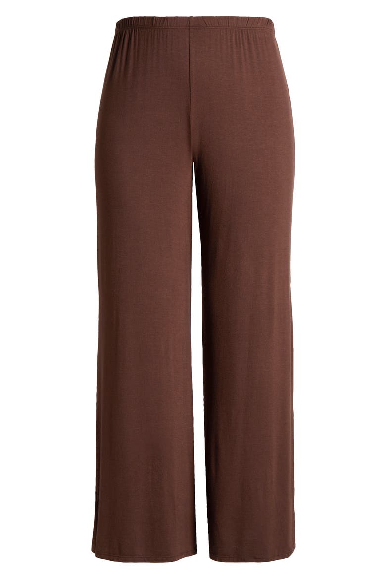 Elastic Waist Stretch Flare Pants, Alternate, color, BROWN