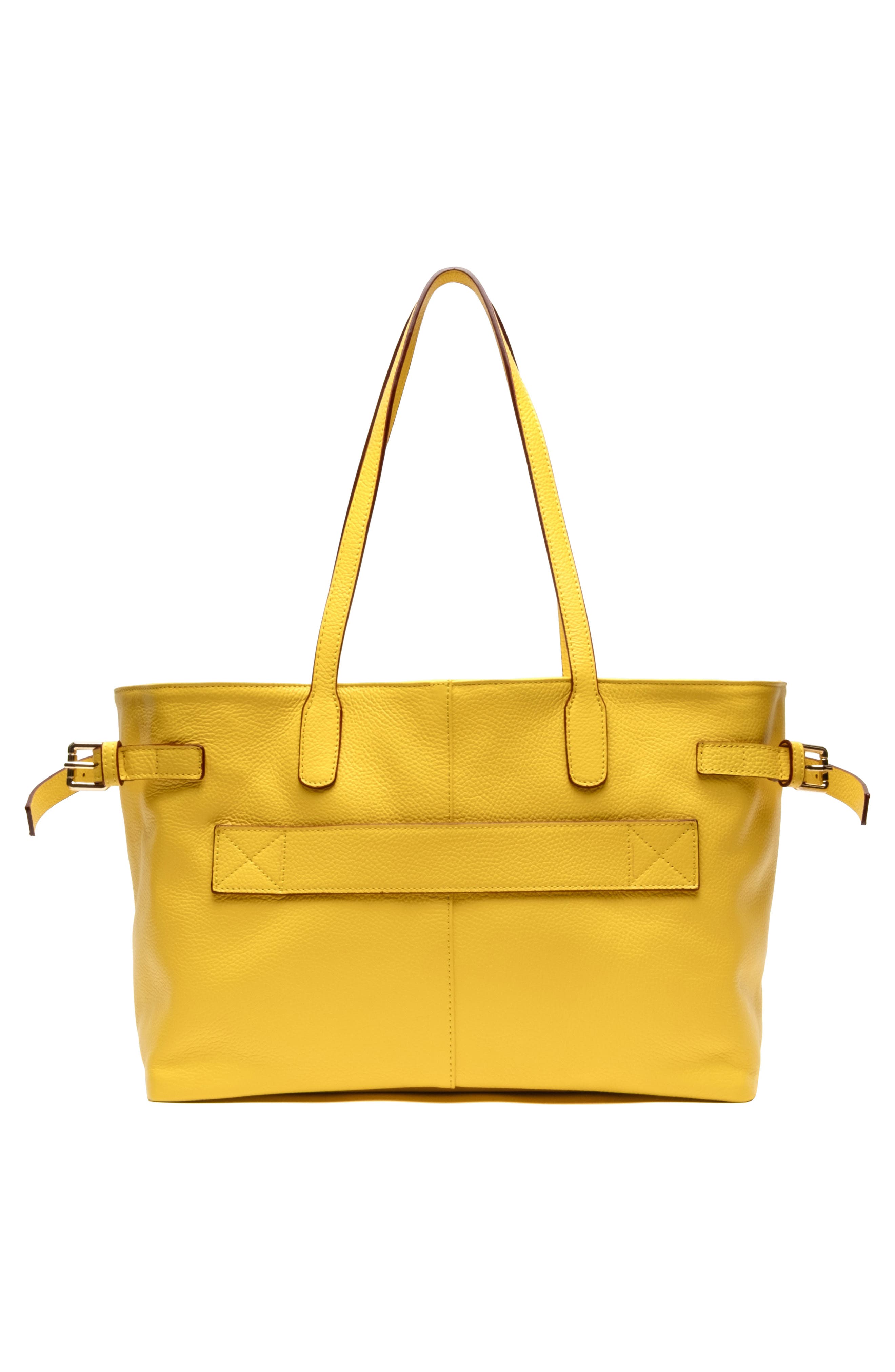 Large Amalie Leather Tote, Alternate, color, CANARY