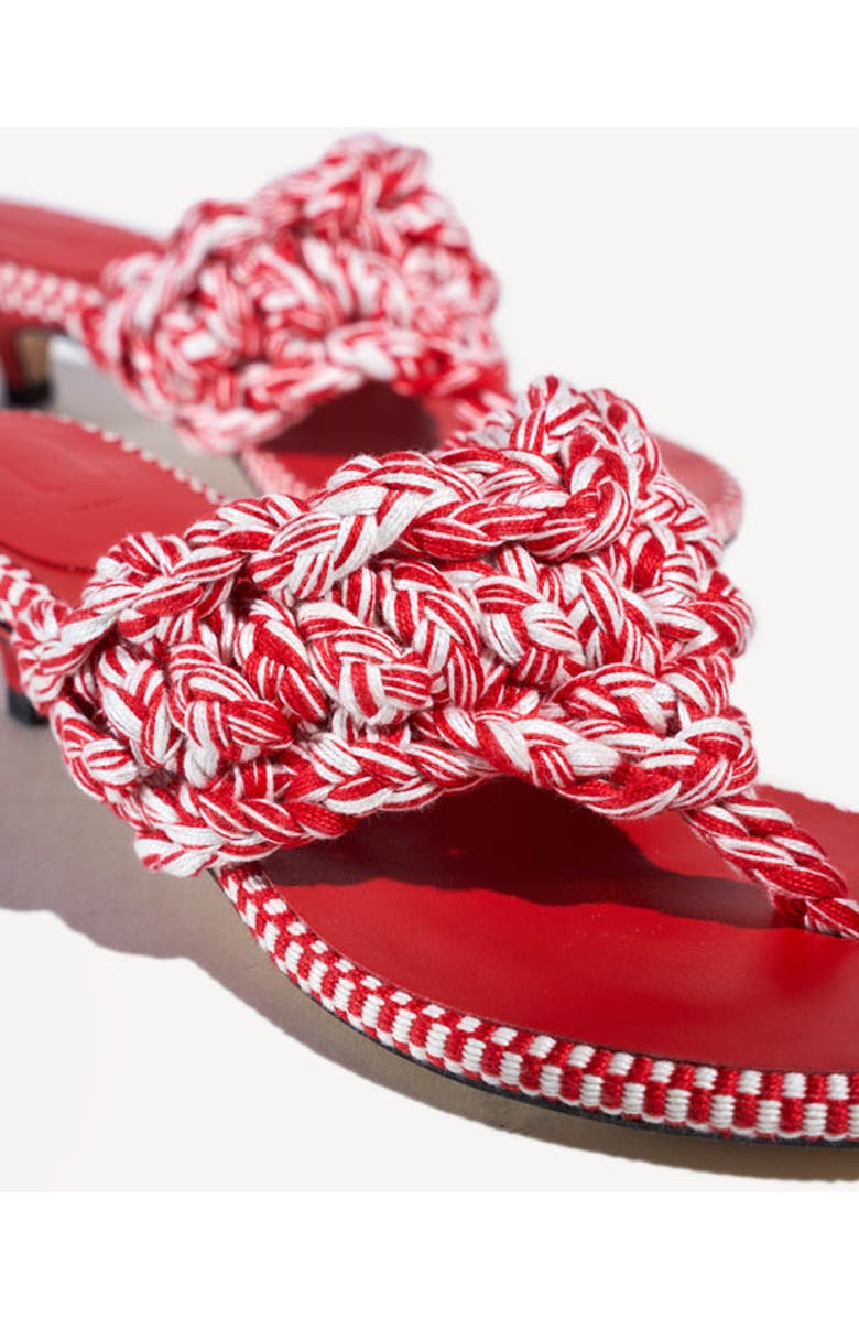 Amambaih Leandra Thong Mules, Alternate, color, Ivory Red