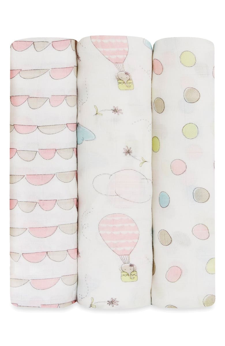 aden + anais Set of 3 Swaddling Cloths, Main, color, 