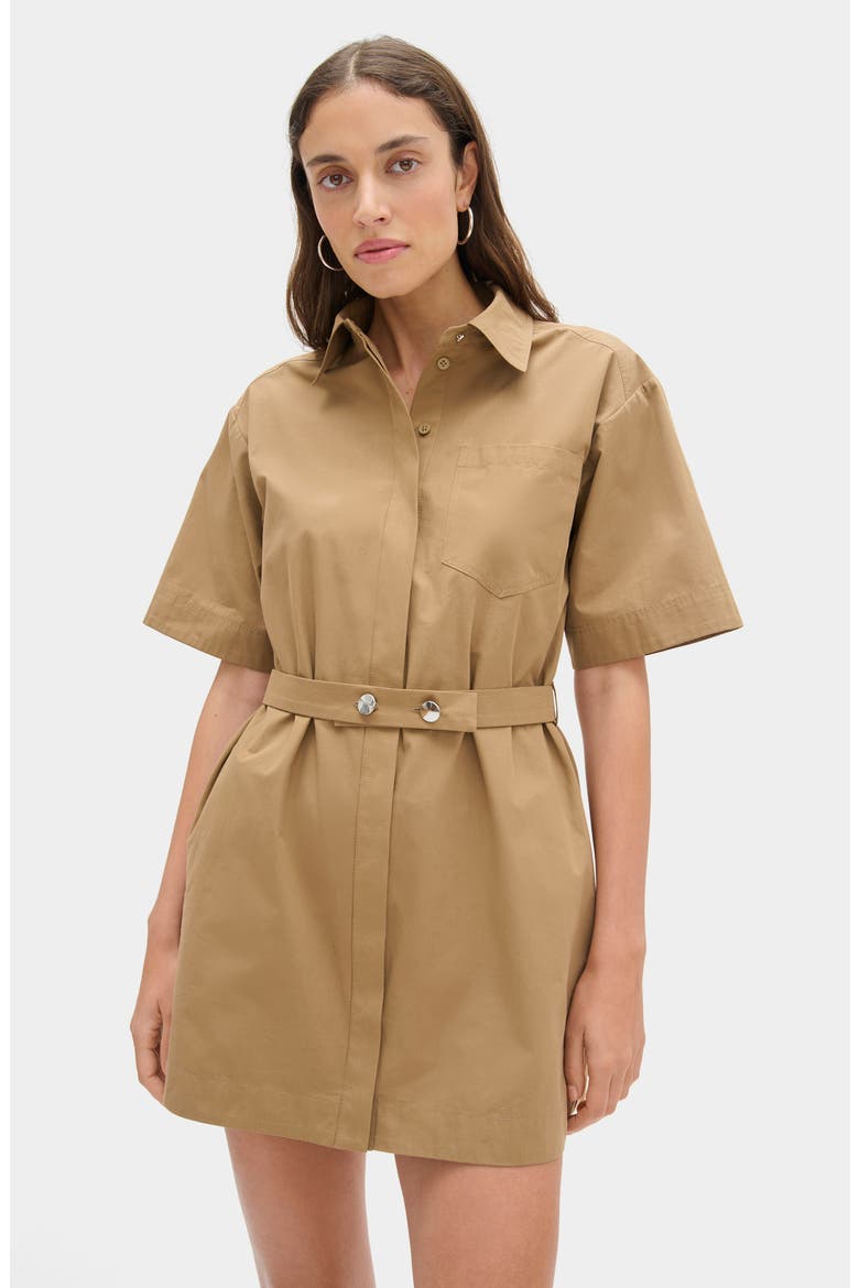 Reign Organic Cotton Shirtdress, Alternate, color, CAMEL