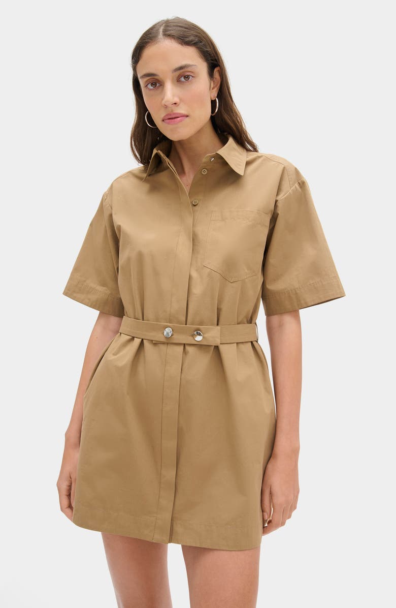 ALIGNE Reign Organic Cotton Shirtdress, Alternate, color, Camel