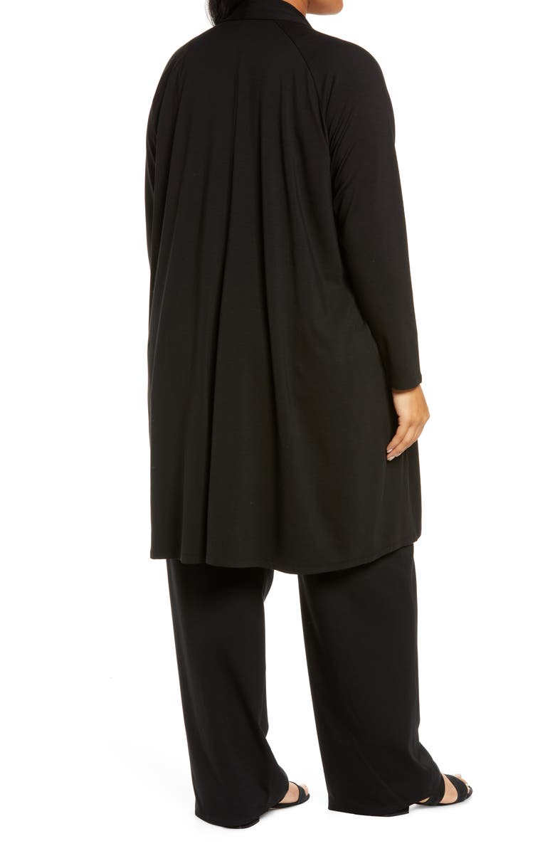 Eileen Fisher Knee Length Open Front Jersey Jacket, Alternate, color, 