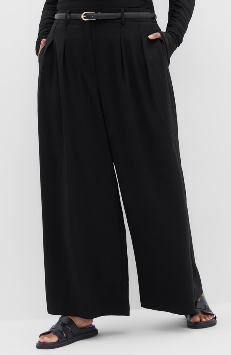 City Chic Abbie Wide Leg Pants, Main, color, Black