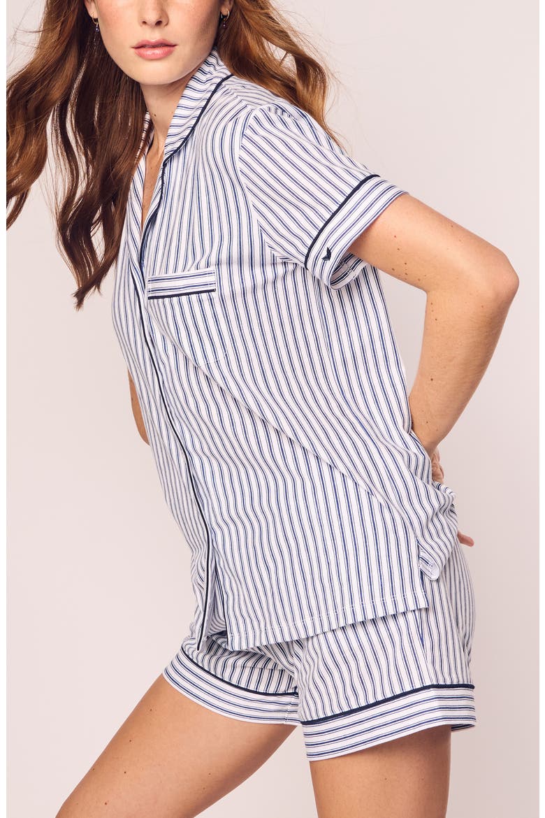 Timeless Toile Classic Pima Cotton Short Sleeve Short Pajamas, Alternate, color, NAVY