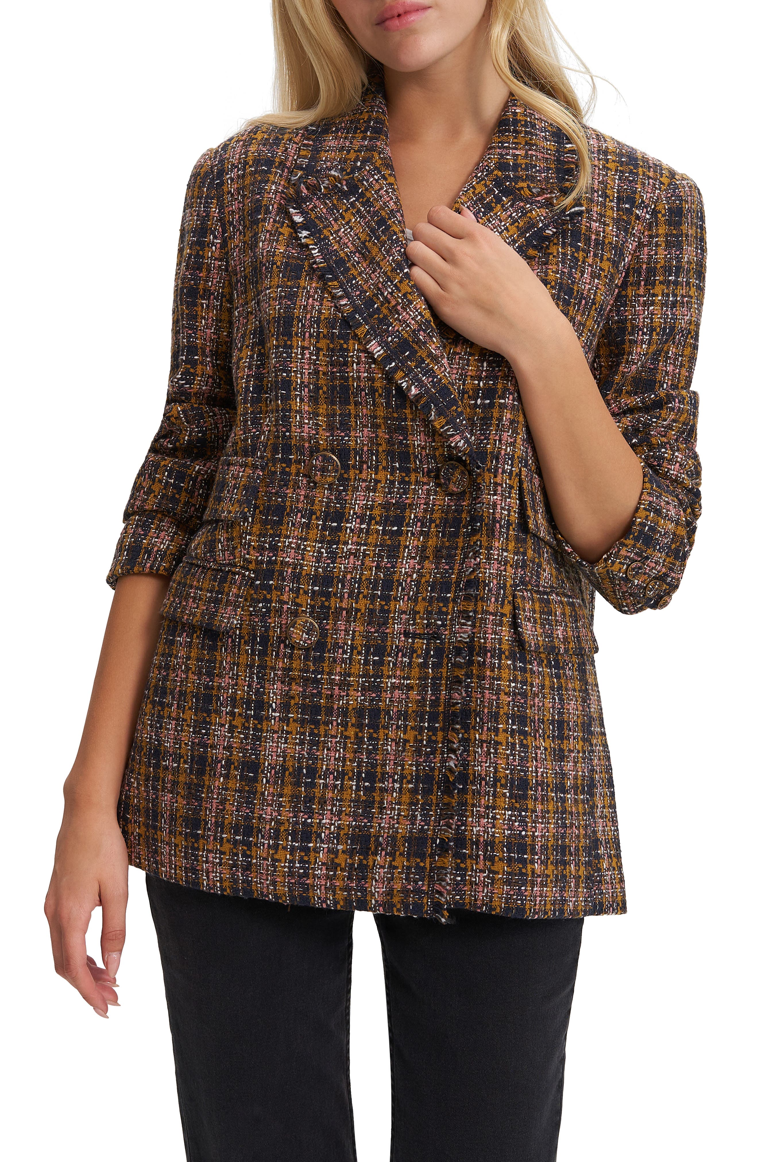 Alba Double Breasted Tweed Blazer