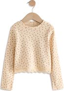 NEXT Kids' Floral Lace Hem Cotton T-Shirt