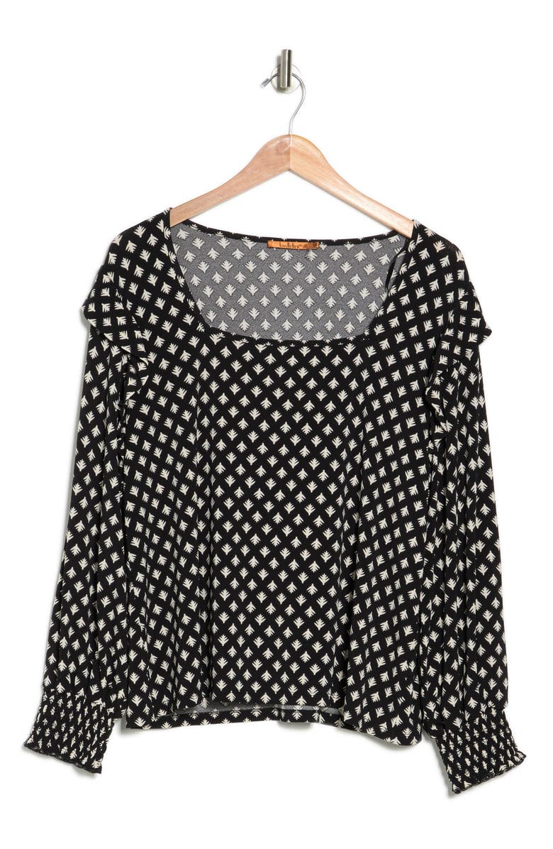 Belldini Geo Ruffle Long Sleeve Top, Main, color,