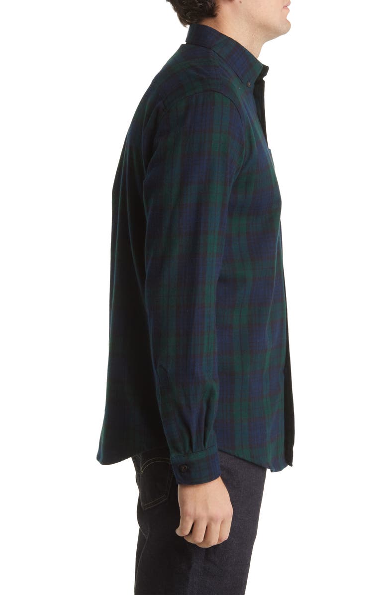L.L.Bean Scotch Fitted Plaid Flannel Button-Down Shirt, Alternate, color, 