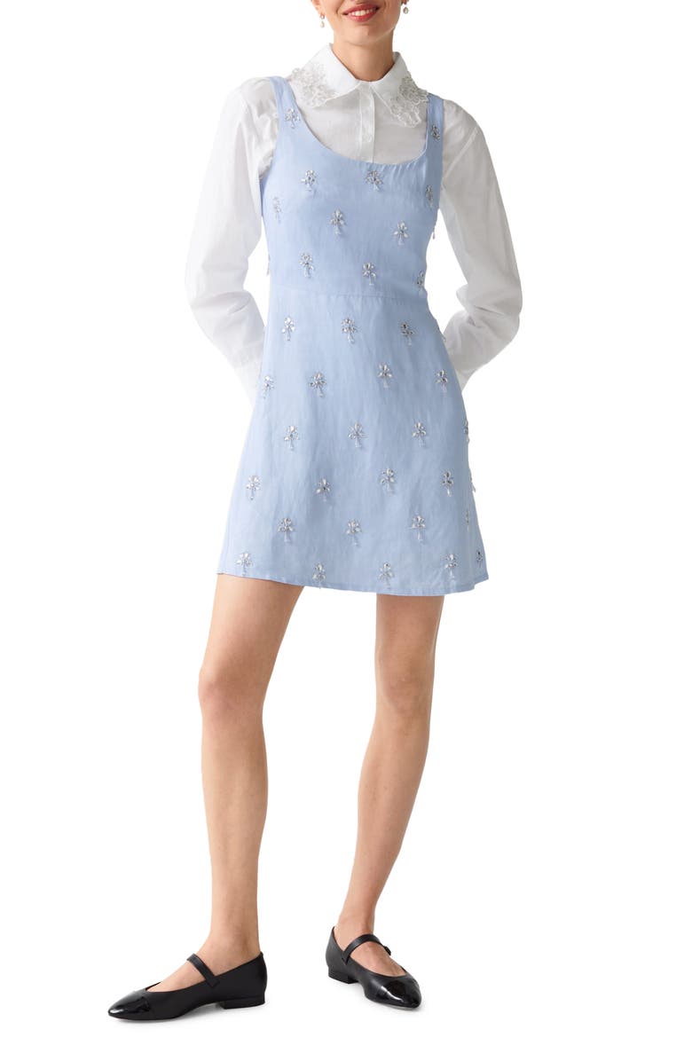 & Other Stories Beaded Embroidered Minidress, Main, color,