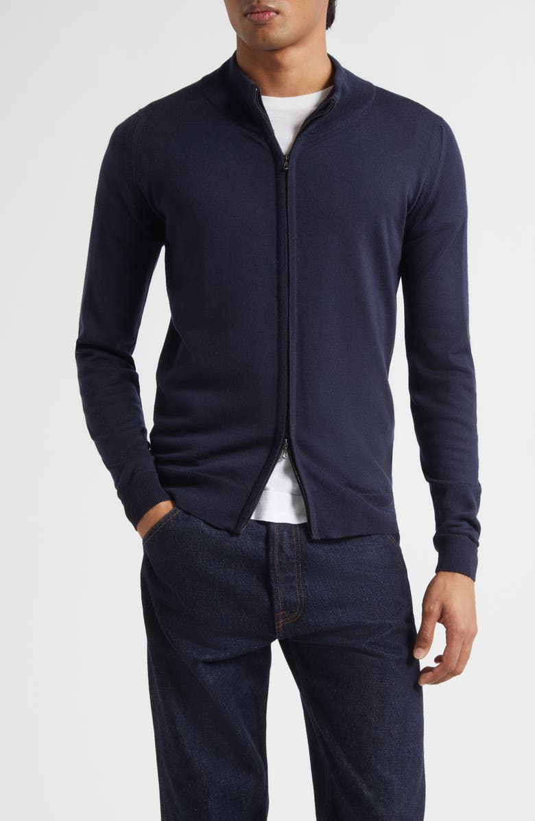 John Smedley Claygate Merino Wool Cardigan, Main, color, Midnight