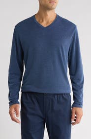 Tommy Bahama Tranquil Bay Stripe V-Neck Long Sleeve T-Shirt