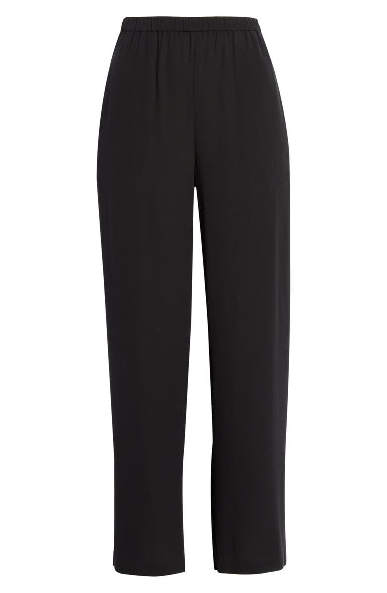 Eileen Fisher Straight Leg Silk Ankle Pants, Alternate, color, 
