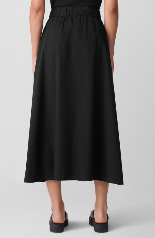 Eileen Fisher Curved Hem Organic Cotton Midi Skirt