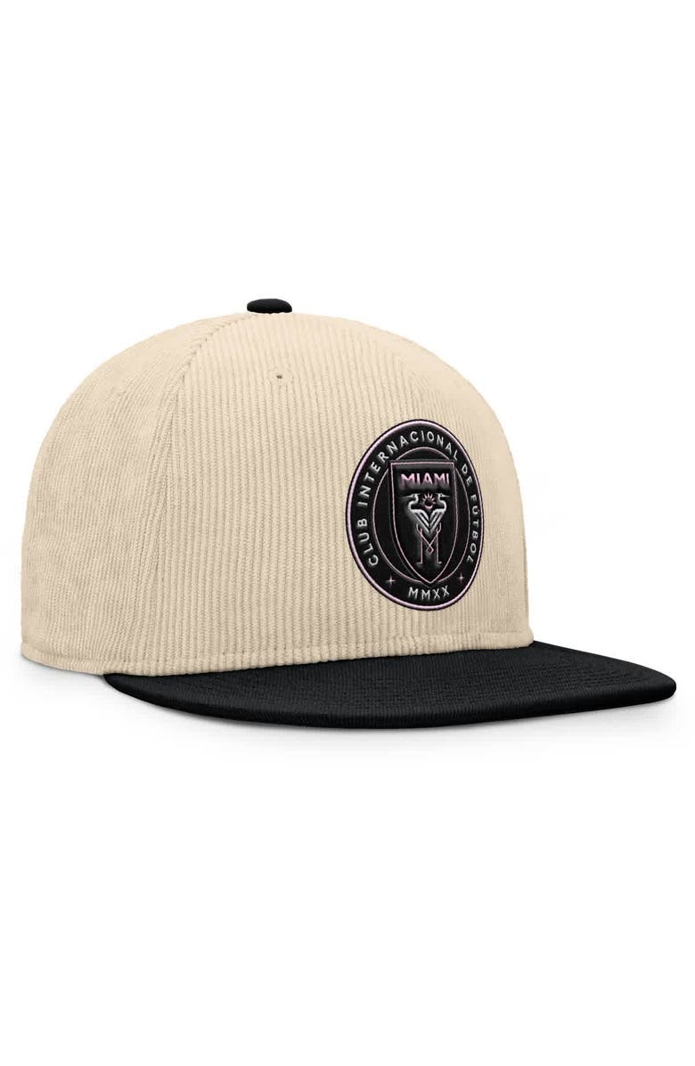 FANATICS Men's Fanatics Cream Inter Miami CF Tempo Corduroy Snapback Hat, Alternate, color, Cream