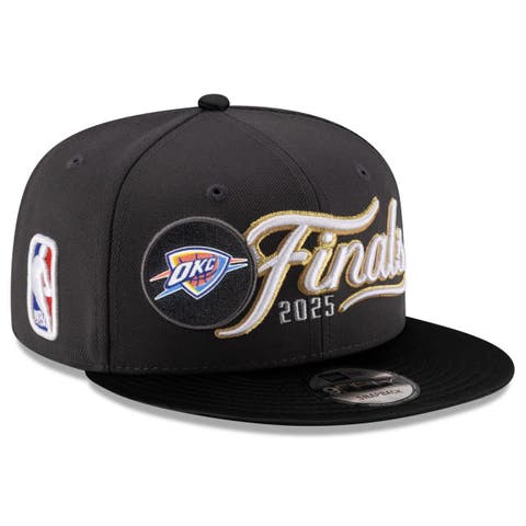 Men's New Era Charcoal/Black Oklahoma City Thunder 2025 Western Conference Champions Locker Room 9FIFTY Snapback Hat