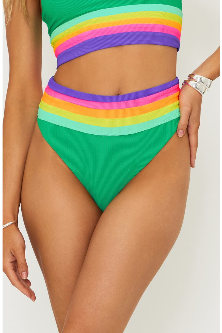 Millie Colorblock High Waist Bikini Bottoms, Main, color, TECHNICOLOR COLORBLOCK