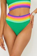 Beach Riot Millie Colorblock High Waist Bikini Bottoms