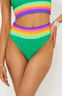 Beach Riot Millie Colorblock High Waist Bikini Bottoms