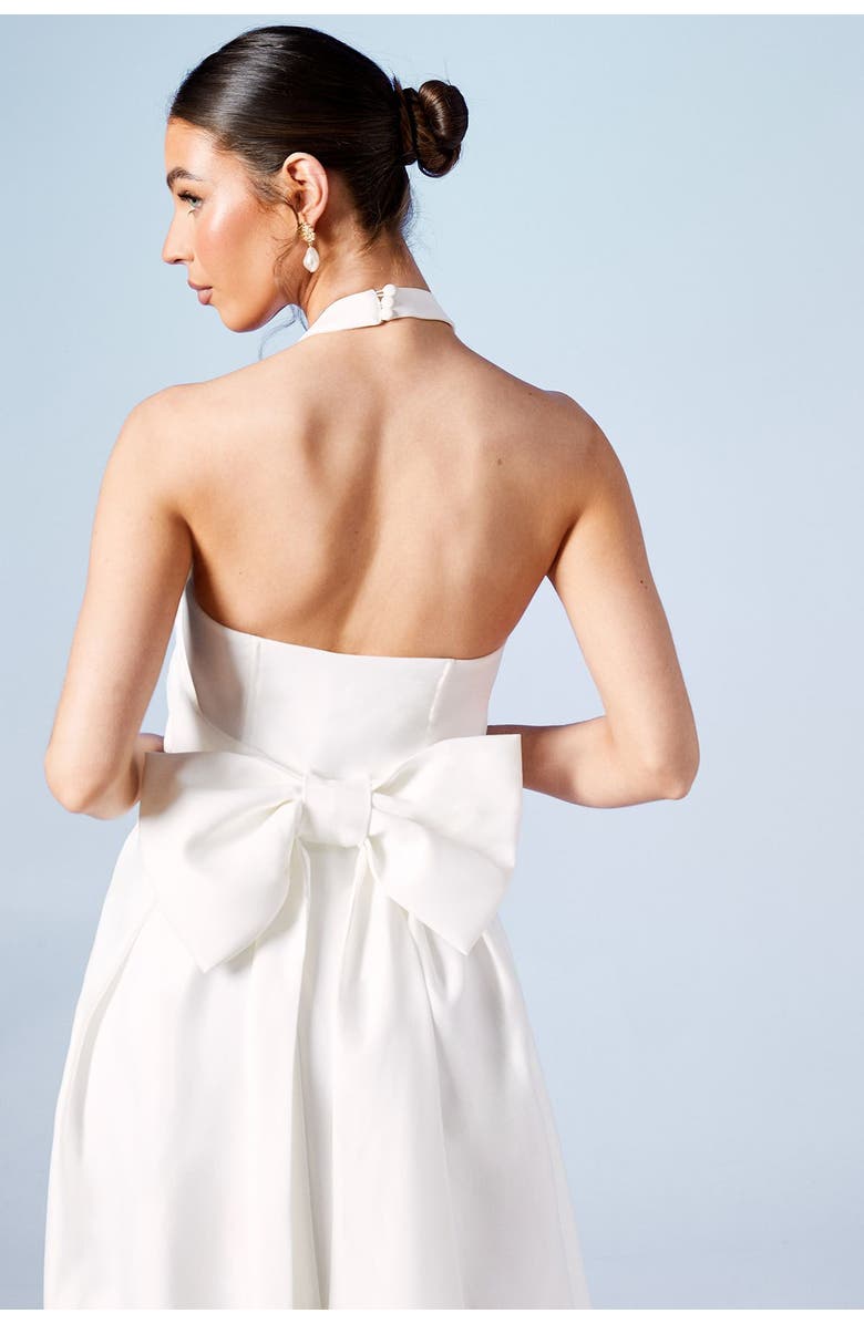 Coast Satin Halterneck Wedding Dress, Alternate, color, Ivory