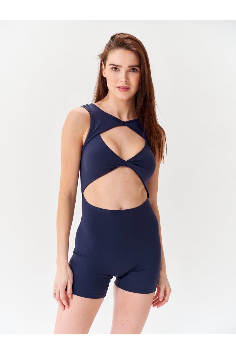 Peek--a-Boo Romper, Alternate, color, Navy