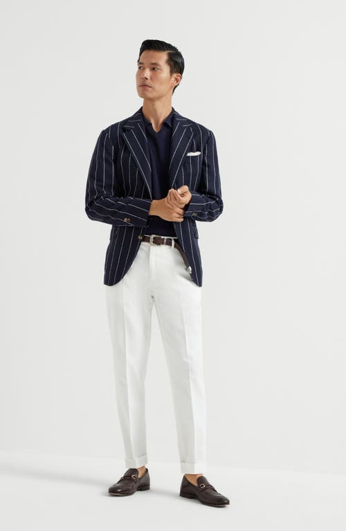 Brunello Cucinelli Gabardine Garment Dyed Trousers In White