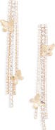 Tasha Crystal Butterfly Fringe Drop Earrings