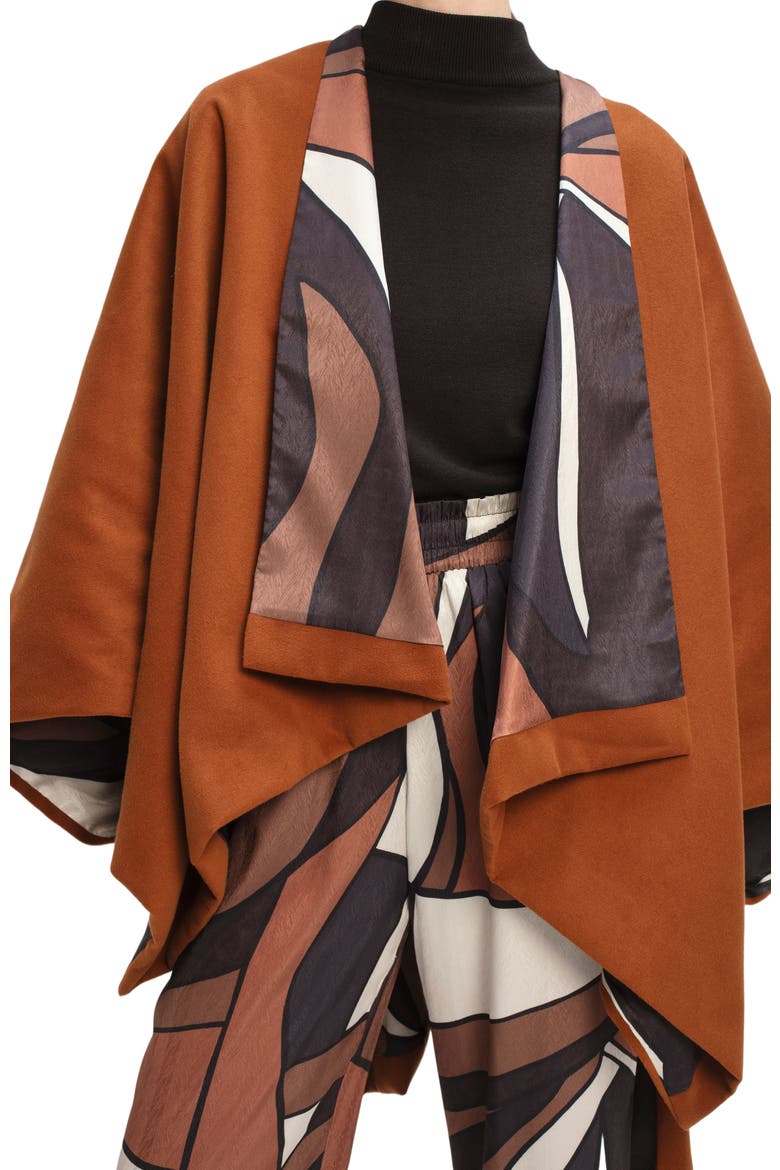 Amy Reversible Poncho, Alternate, color, Chiado Rust