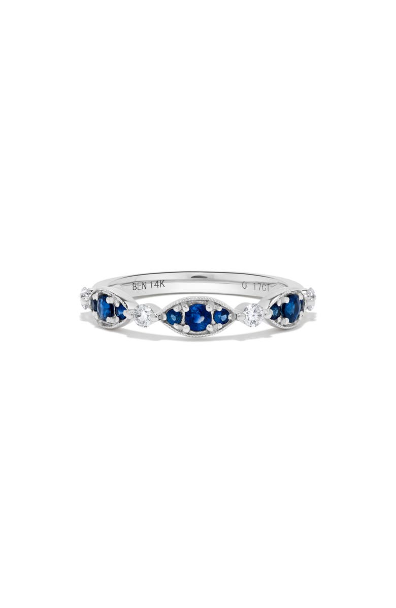 H.J. Namdar 14K White Gold Sapphire & Diamond Stackable Ring, Alternate, color, White Gold/ Sapphire/ Diamond