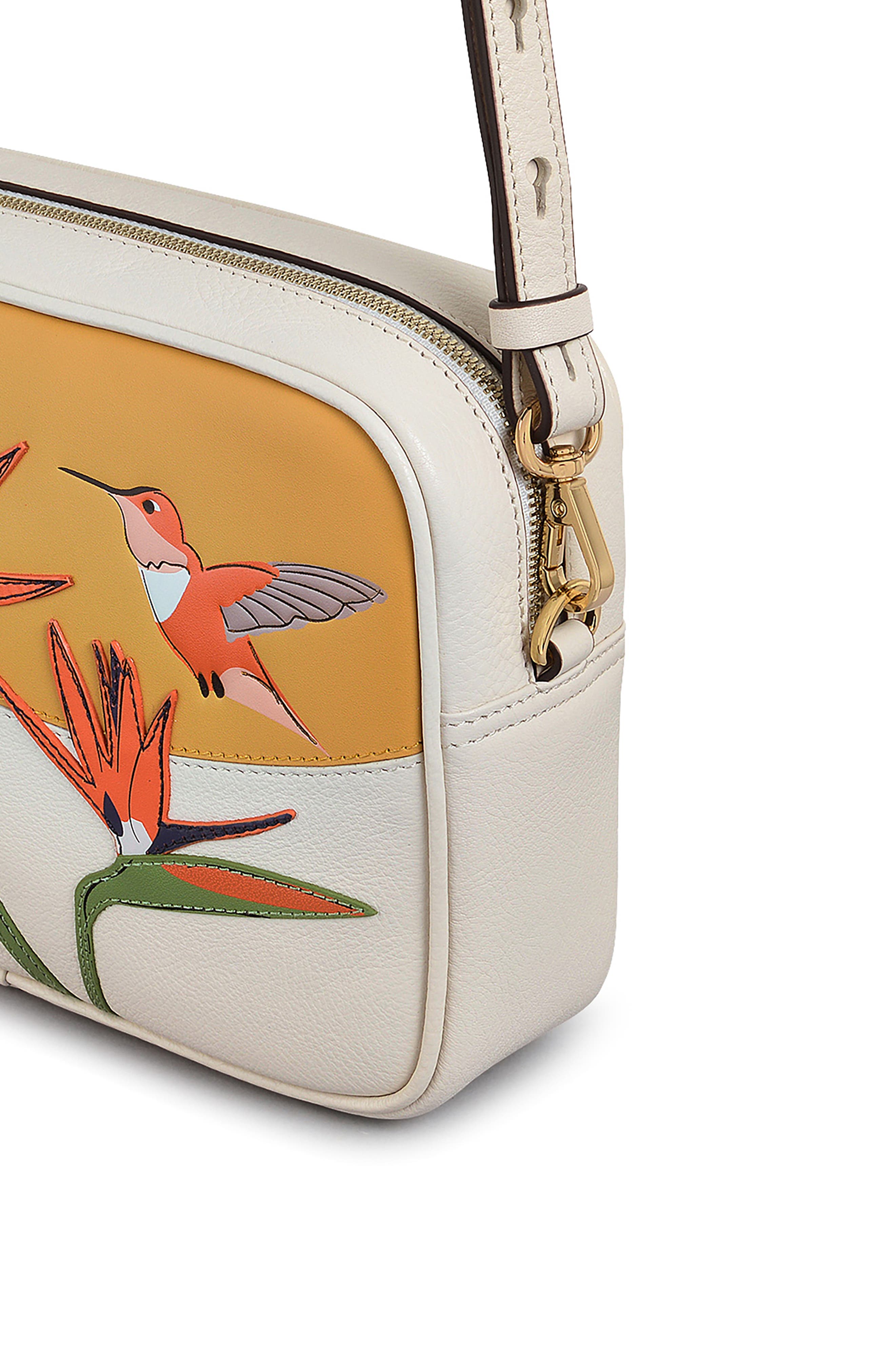 Radley Birds Of Paradise Small Zip Around Crossbody Bag, Alternate, color, Chalk