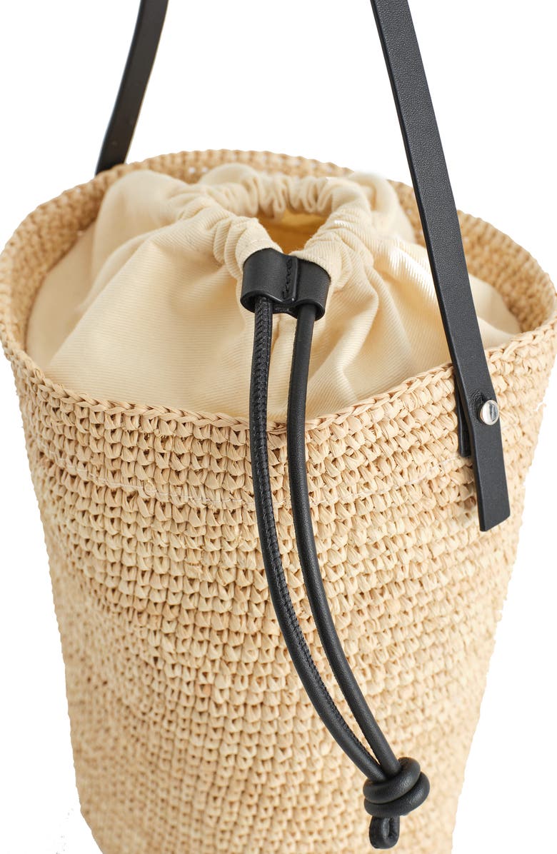COS Mini Straw Bucket Bag, Alternate, color,