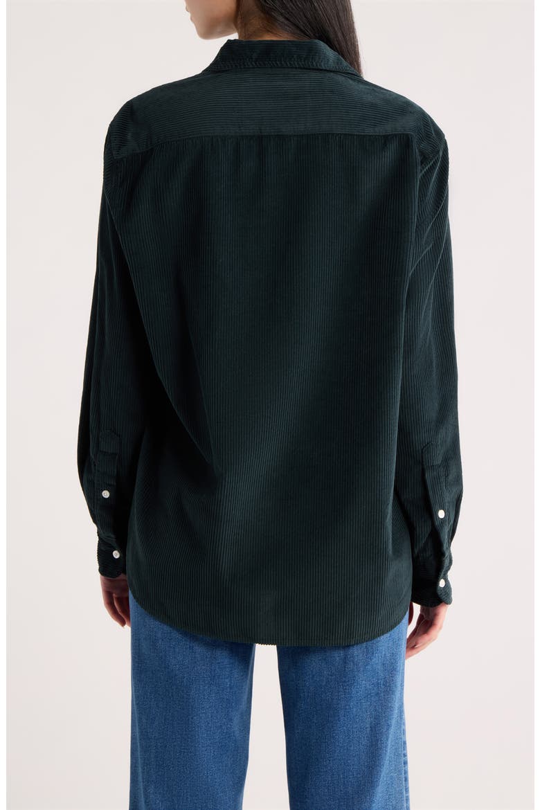 Eileen Relaxed Button-Up Corduroy Shirt, Alternate, color, PEACOCK