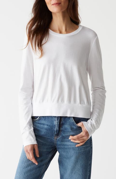 Yuri Long Sleeve Crop Cotton T-Shirt