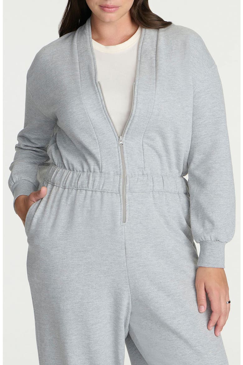 Front Zip Knit Jumpsuit, Alternate, color, HEATHER GREY