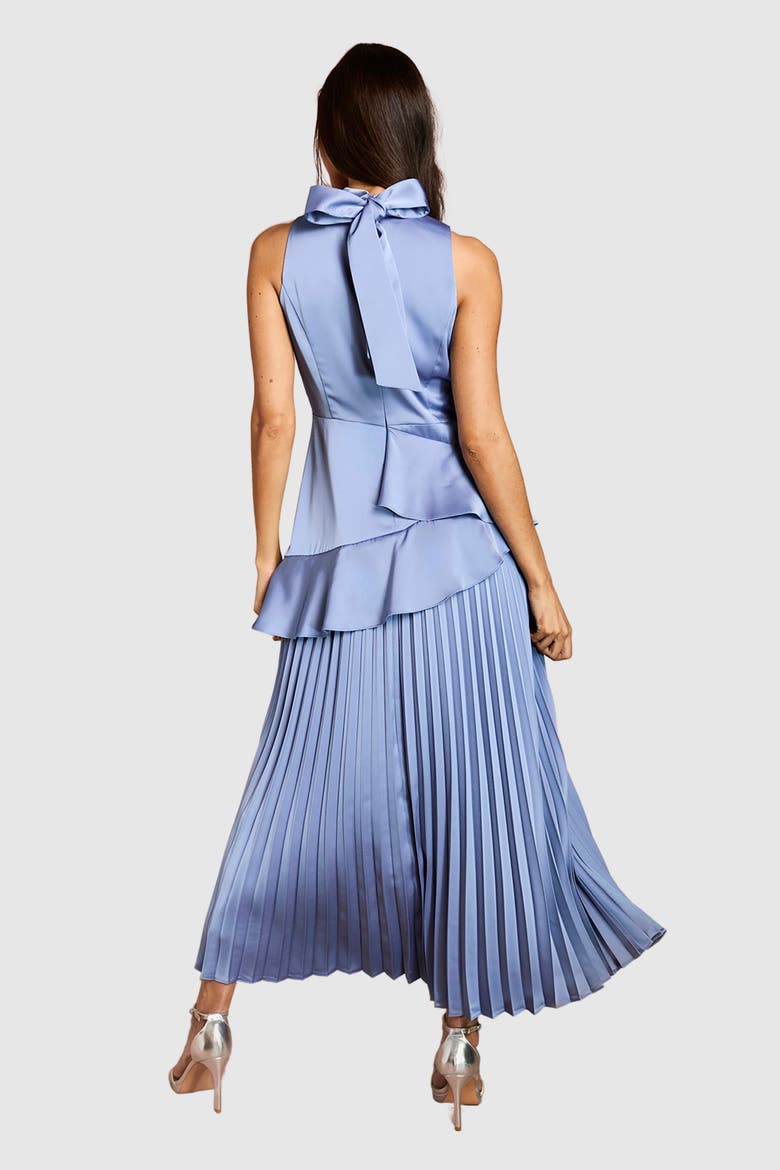 Satin Crepe Dress, Alternate, color, Blue