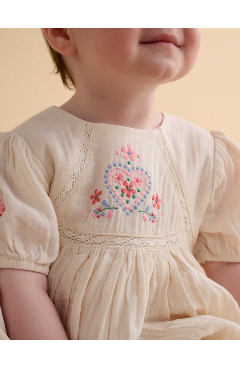 Purebaby Embroidered Dress, Alternate, color, Cloud