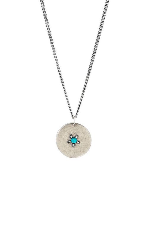 Degs & Sal Men's Sterling Silver & Turquoise Medallion Necklace  product