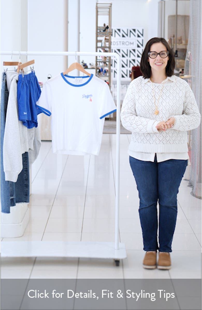 Dodgers Serif Graphic Ringer T-Shirt, sales video thumbnail