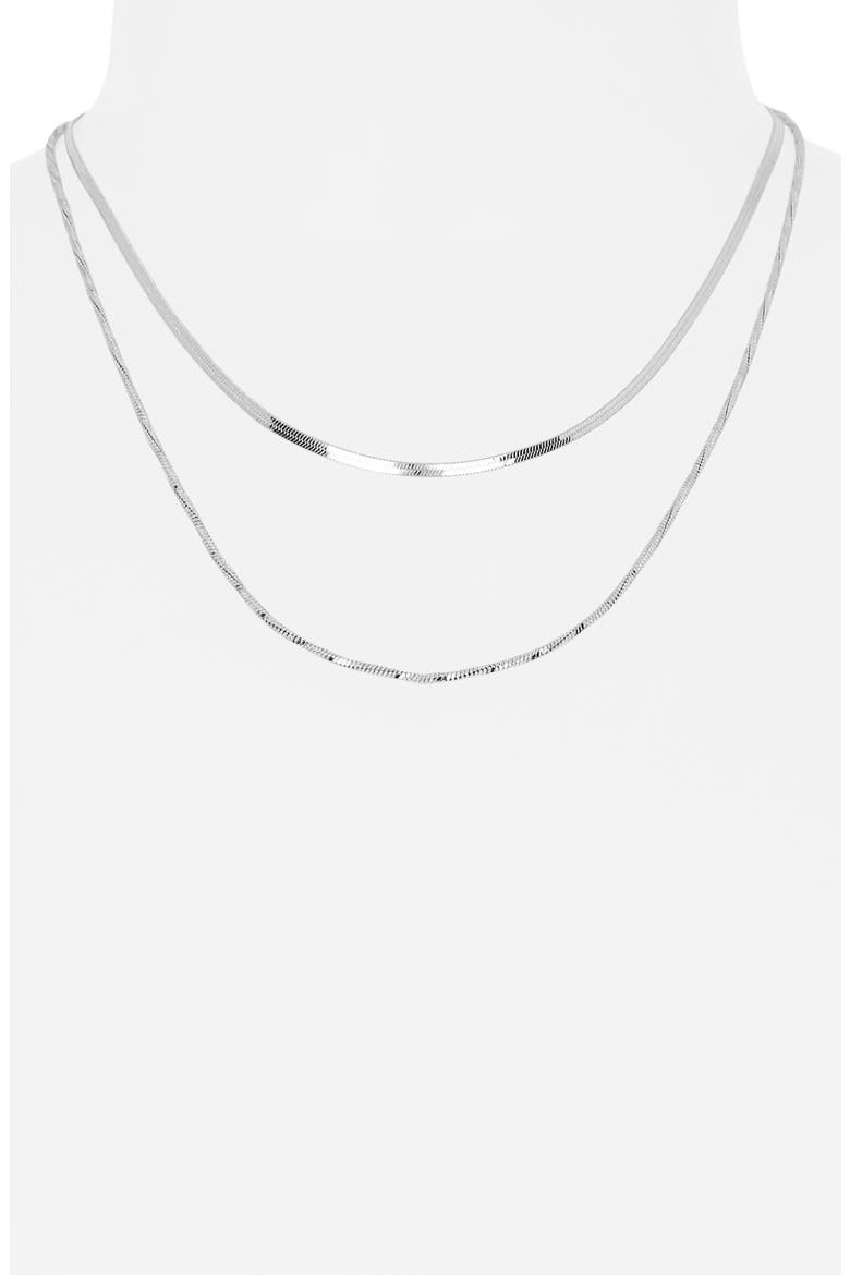 Demi-Fine Layered Chain Necklace, Alternate, color, SILVER
