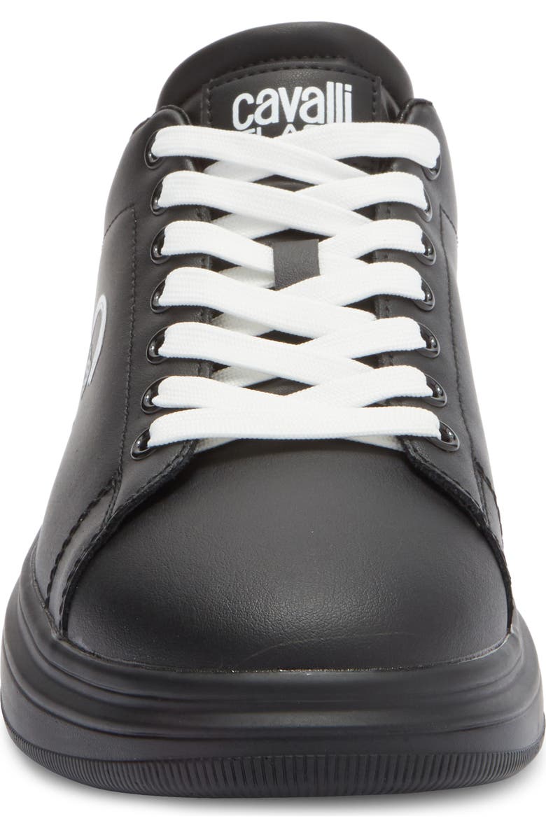 Roberto Cavalli Cavalli Class Logo Low Top Sneaker, Alternate, color, Black/ White