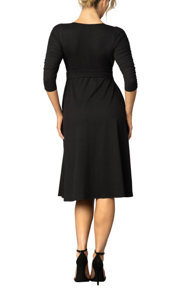 Kiyonna Gabriella A-Line Midi Dress, Alternate, color, Black Noir
