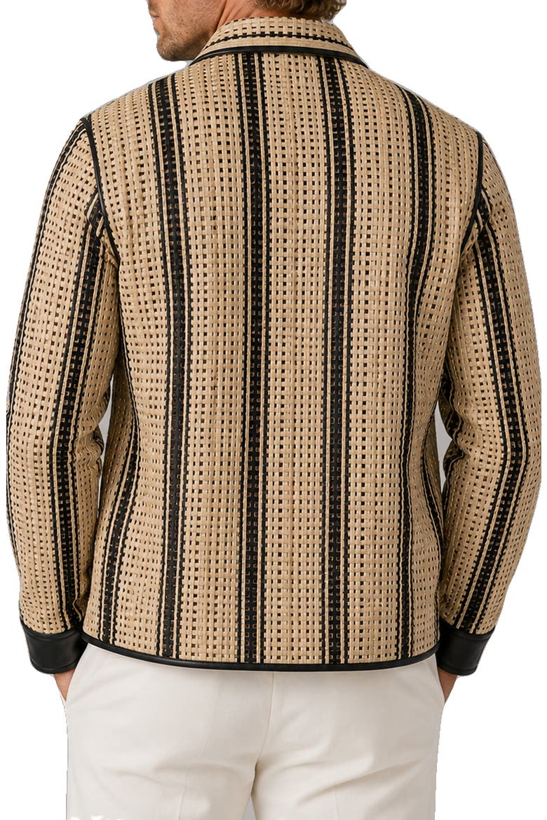 Woven Leather Jacket, Alternate, color, WHITE