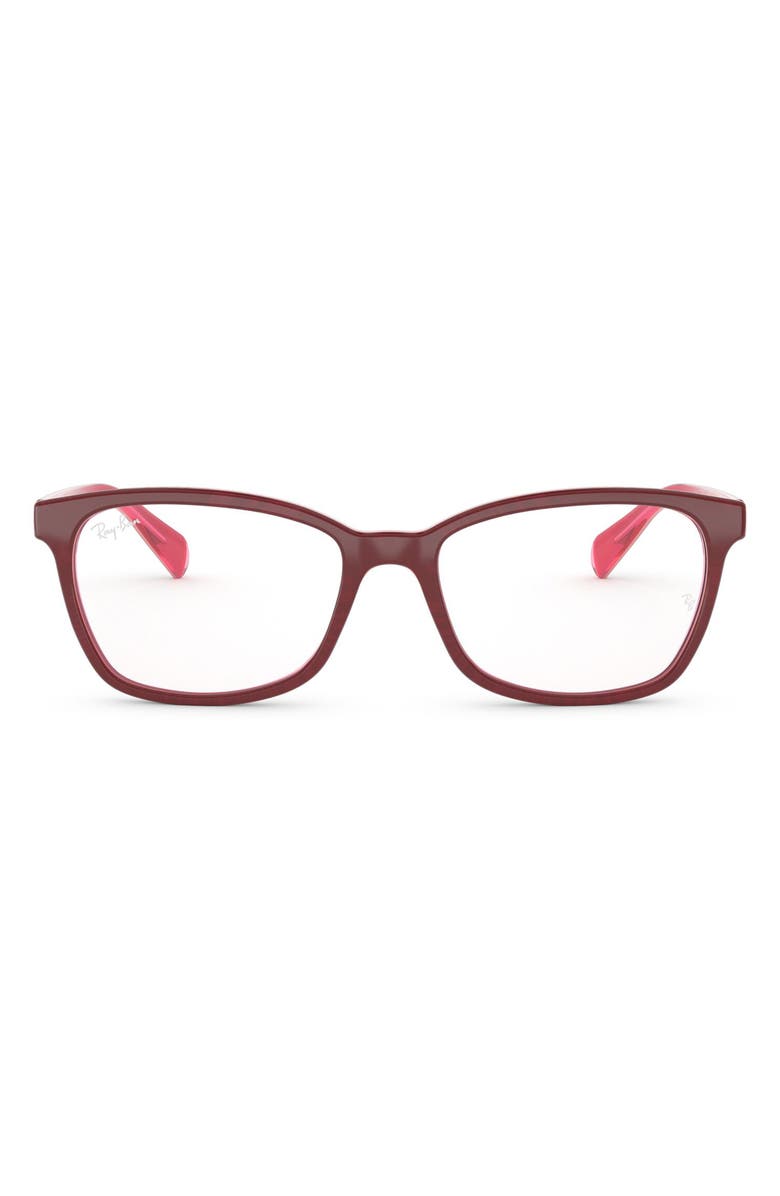 Ray-Ban 52mm Square Optical Glasses, Main, color, Red