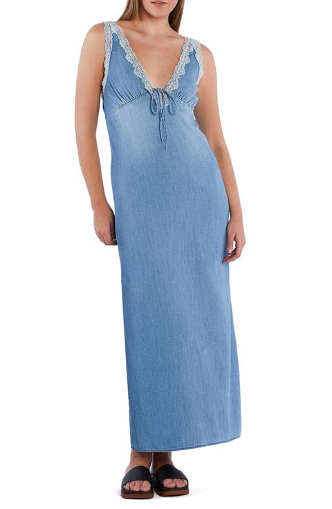 Amanda Lace Accent Sleeveless Maxi Dress