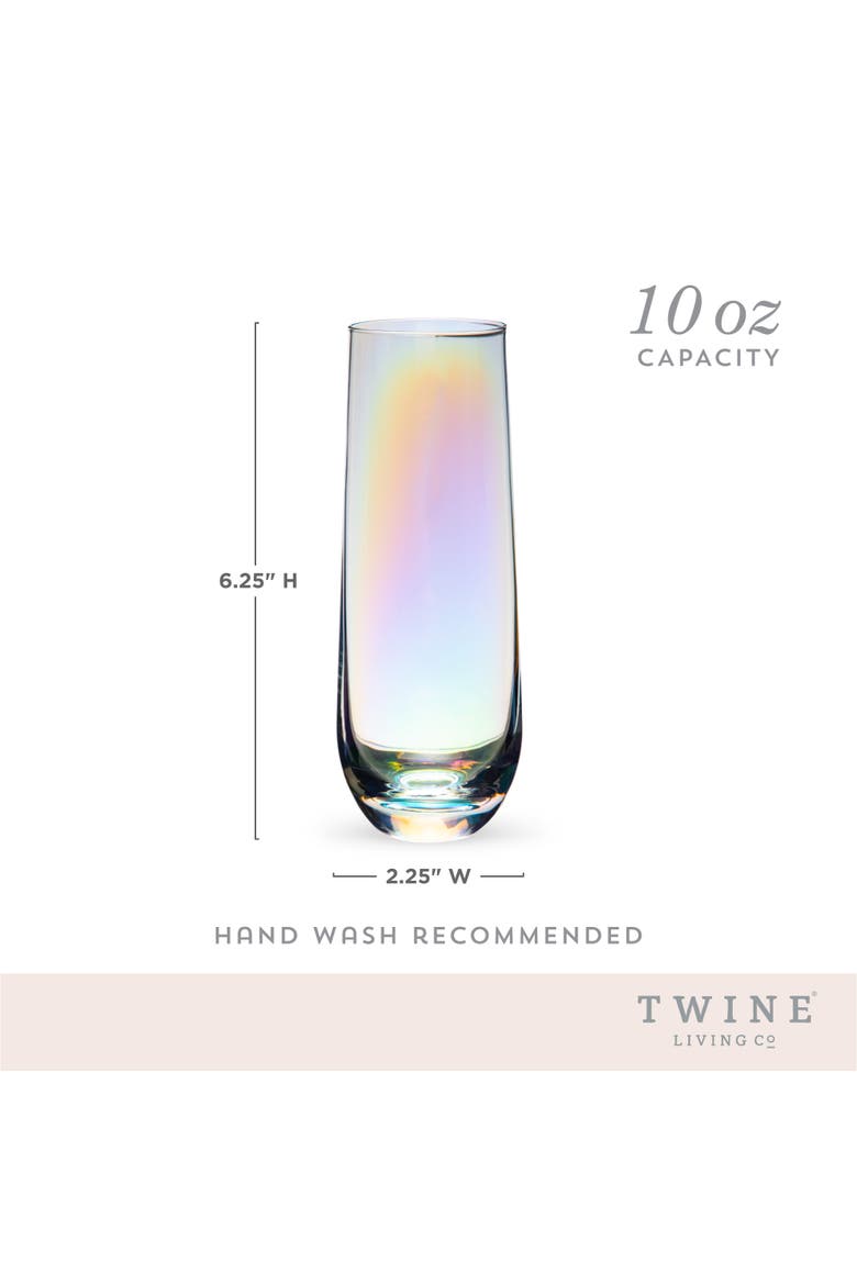 Luster Stemless Champagne Flutes Set of 2, Alternate, color, Multicolor