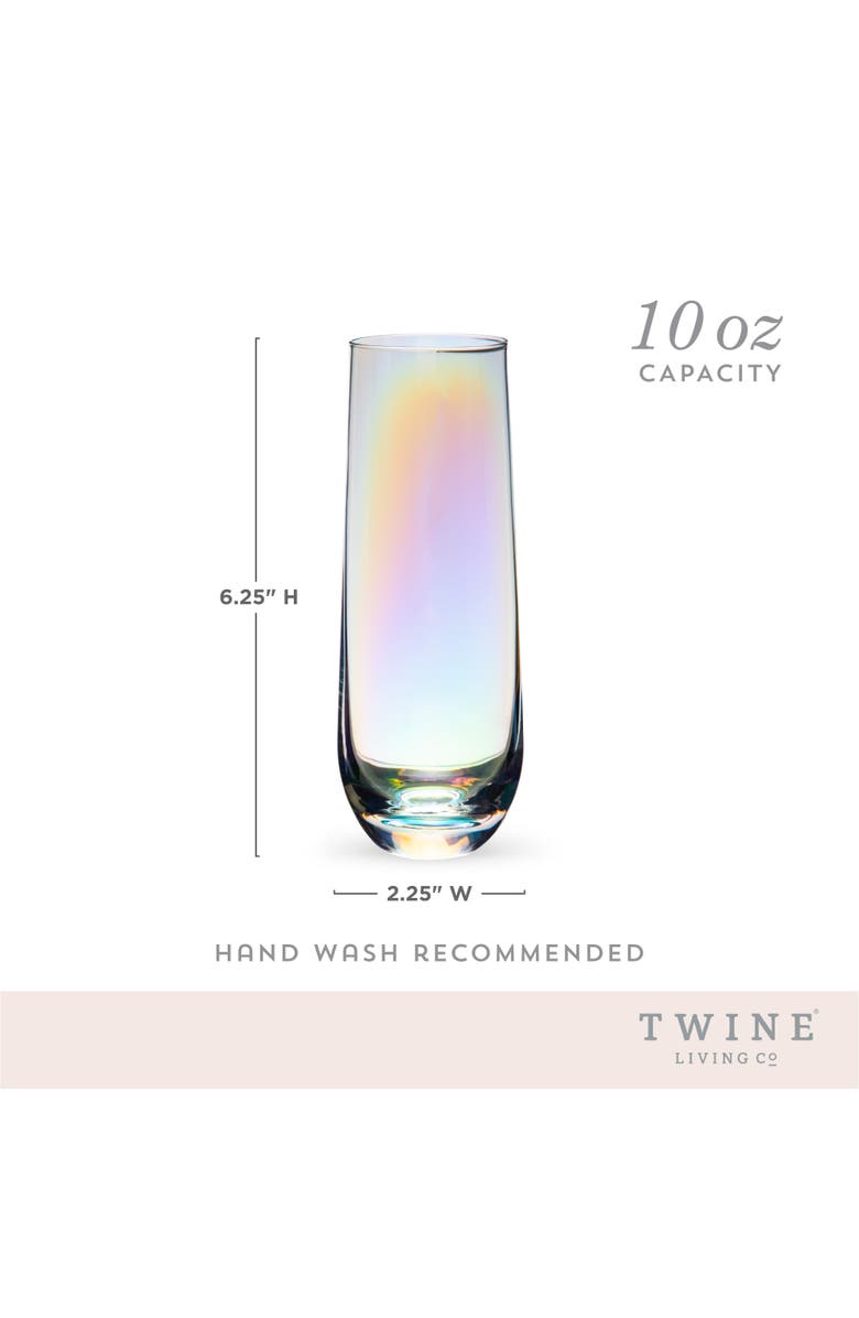 TWINE Luster Stemless Champagne Flutes Set of 2, Alternate, color, Multicolor